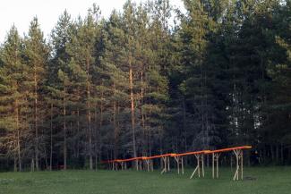 Art installation by Epp Kubu in a forest.