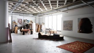 View of one of the studios for artists at the AiR Alex Brown Foundation