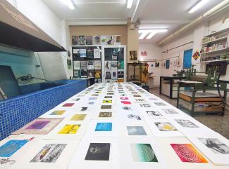 The print room at Maldita Estampa, Barcelona