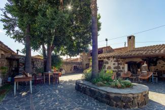 Courtyard at Casa Bagnolo, main hub of the residency