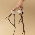 Hand holding wooden branches for Woodland Open Call