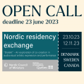 Open Call: Nordic Residency Exchange. Deadline 23 June, 2023.