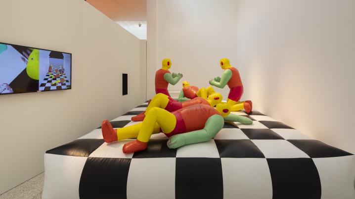 A colourful, inflatable installation by Simone C Niquille at the Venice Architecture Biennale.