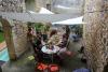 An outdoor communal dinner at Echangeur22