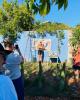 Group sharing at Casa Oaxaca's Studio Garden